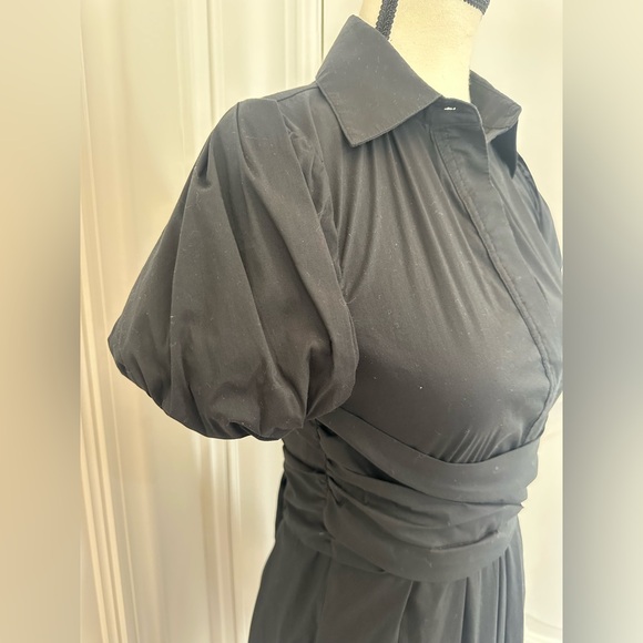 BCBGMaxAzria Sexy Y2K Office Siren Cotton Blend Short Sleeve Dress (Size 2) - Picture 3 of 9